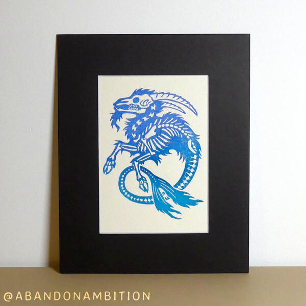 Low Tide Capricorn Lino Print Low Tide Capricorn Lino Print