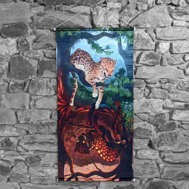 Leopards wall scroll