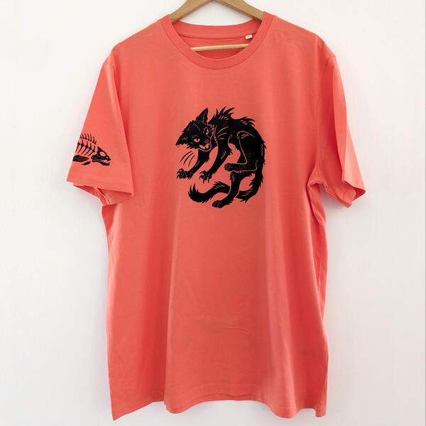 Killa Cat linocut tee Killa Cat linocut tee